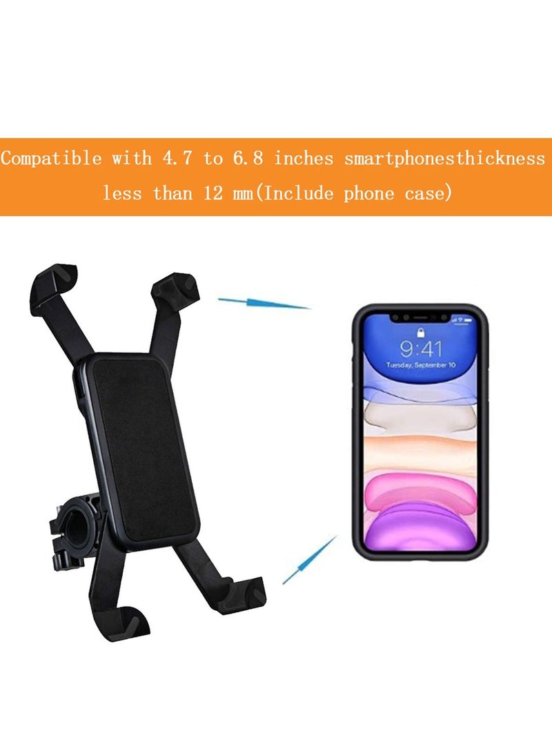 Bicycle Phone Holder,  Motorcycle Phone Holder, Handlebar Cell Phone Clamp, 360 Degree Rotation Adjustment,for  4.7" to 6.8" Smartphones,Black - Image 4